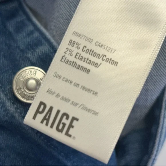 PAIGE Jaxson Blue Denim Mini Dress Womens 10 Vneck Cotton Pockets Classic - Picture 4 of 12